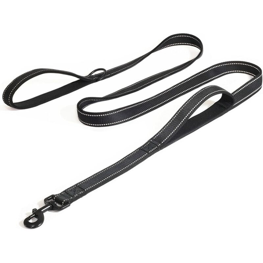 Large Dog Leash, Rope Dog Leash with Soft Padded Handle, Highly Reflective Yarns, 1.5m Rope Leash for All Size Dogs, Black