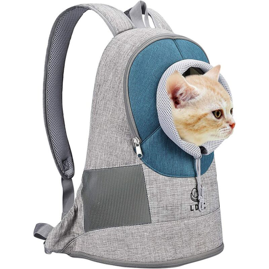 Pack of 1 pet backpack, easy to assemble for travel, hiking, camping for small dogs, cats, puppies (m, blue)