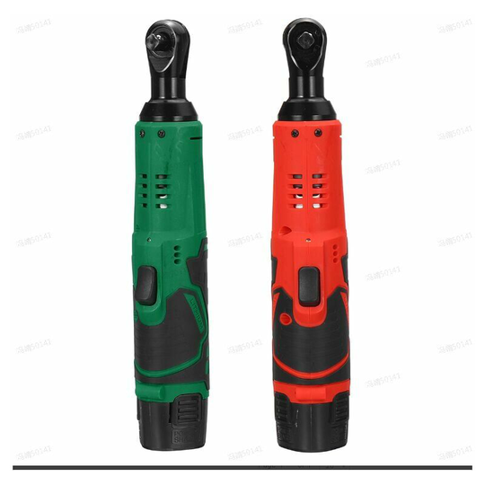 Bearsu - 5300mAh 65N.m Electric Ratchet Wrench with 2 Battery Screw Nut Removal Repair Wrench Right Angle Green Coxolo