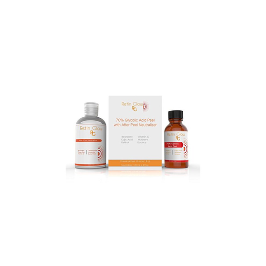 Glycolic Acid 70% Gel Peel Including After Peel Neutralizer Facial Peel Contains Retinol Vitamin C Kojic Acid Licorice Bearberry Tea Mulberry. Acne Tr