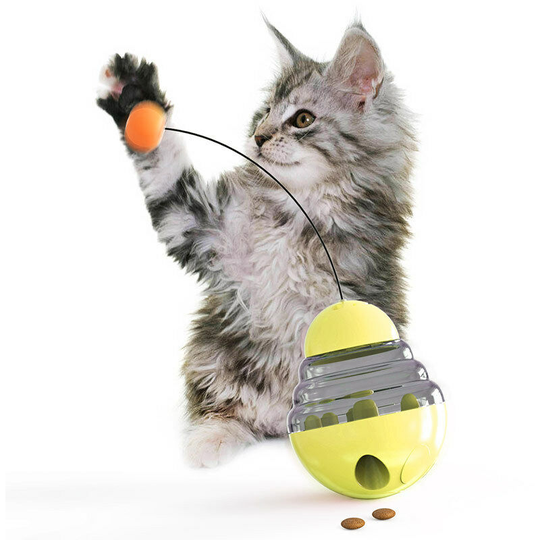 Tumbler Ball, Pet Ball Device, With Antenna, for Pet Interactive Training yellow - Muff