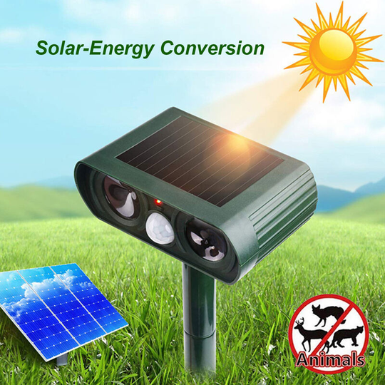 WH-510 Solar-Powered Animals Repeller Ultrasonic-Wave Dog Cat Rechargeable Repellent