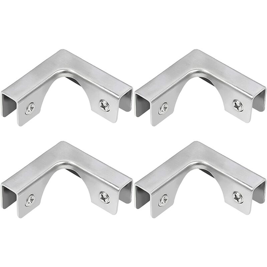 Glass Clamp, 4pcs Stainless Steel L Shape Glass Connectors Right Angle Clamp Brackets for Fixing Rimless Aquarium Cabinets for 5-8mm Glass