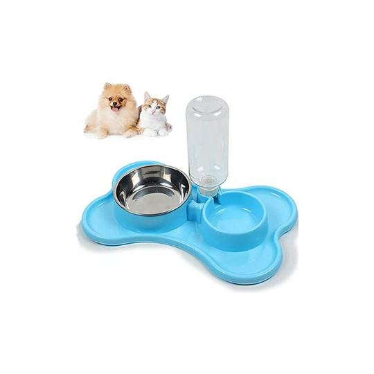 Cat Bowl, 2 in 1 Dog Bowl, Automatic Pet Water Dispenser for Dogs/Cats, Dry Food and Drinking Water Dispenser