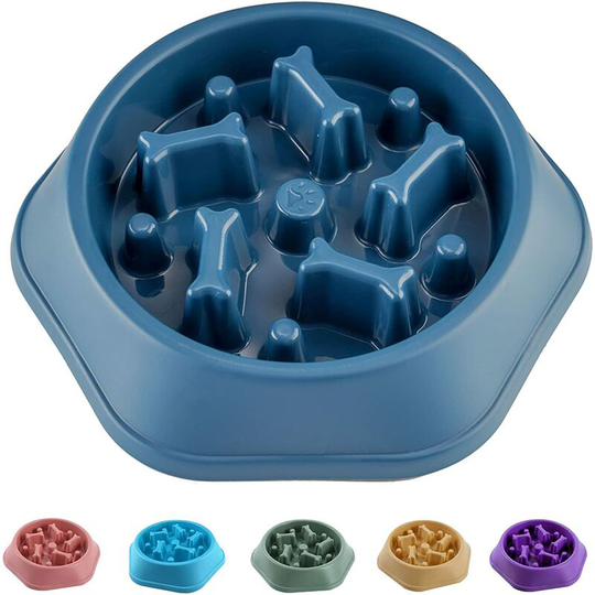 Aougo - Slow Feeder Dog Bowls Food Stop Bloating Anti-Swallowing Healthy Feeding Interactive Non-Slip Dog Slow Feeder Bowl Pet Bowl Slow Feeder for