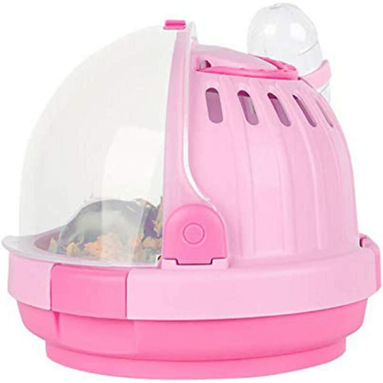 Portable Hamster Carry Cage Habitat, 7.6x6.5in Small Animal Cage, with Water Bottle Travel
