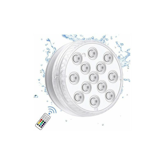 Briday - led Submersible Lights with Strong Magnet rf Remote Control 13 led Underwater Pool Lights IP68 Waterproof Battery Powered Pond Light for