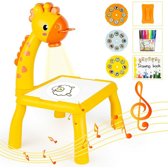 Children's toys of 3 years old, colored drawing board erasable graffiti board, children's toys with projector, educational toys, birthday Christmas