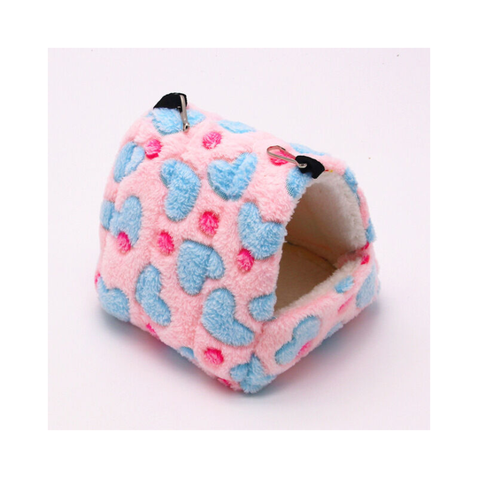 Small animal bed - portable sleeping bag made of plush, cotton, warm, multifunctional, with removable mat, bed for hamsters, guinea pigs, chinchilla,