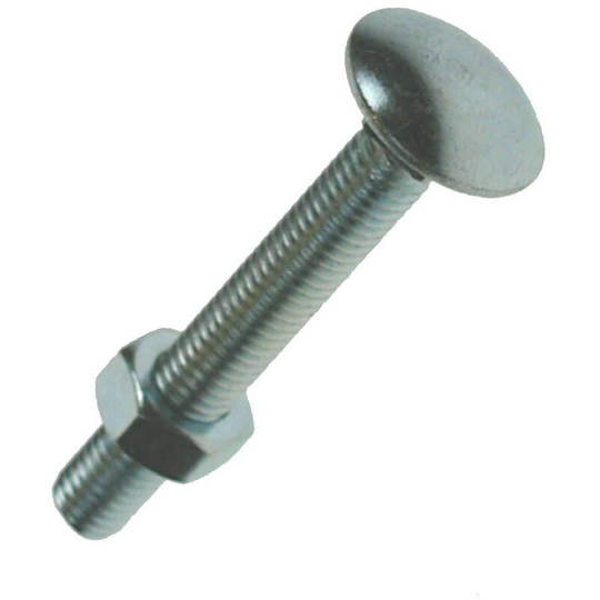 Un-branded - M8 x 40mm Coach Bolt & Nut - Box of 100 - Silver