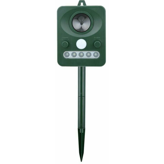Echoo - Pest Repeller Solar Powered Animal Repeller Rechargeable Ultrasonic Wave Dog and Cat Repeller for Outdoor Lawn Garden Yard Farm Use, Green