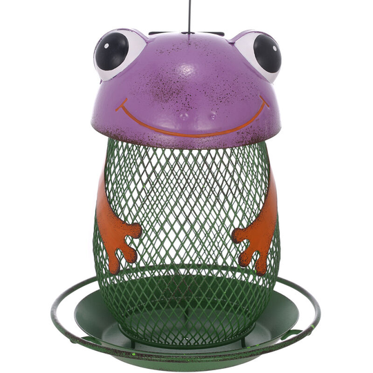 Lifcausal - Tomfeel Frog Bird Feeder Solar Lamp Lights Wild Bird Feeder Metal Chandeliers Hanging for Outdoor Decoration Villa Garden Yard Decoration