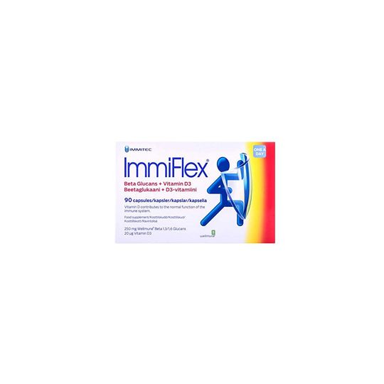 Immiflex Wellmune Beta Glucan + Vitamin D3 Vegetable 90 Capsules