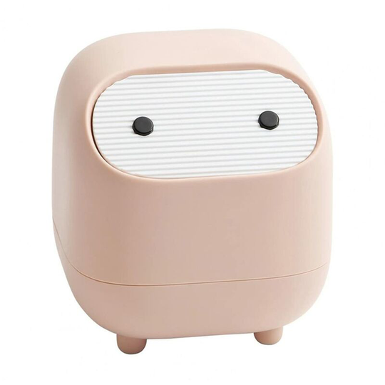 Einemgeld - Small trash can, cute ninja office trash can with lid, bedroom trash can, family, bedroom, office trash can (pink)