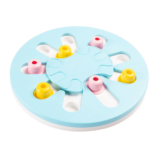 Pet Puzzle Toys Food Treats Twister Game Plate for Dog Slow Eating Interactive Training Pet iq toys-blue