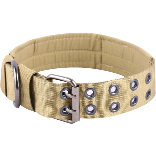 Khaki, l Dog Collar For Large Wide Dogs Tactical Collars With Handle For Extra Large Breed Dogs, Thick Nylon Puppy Pet Collar