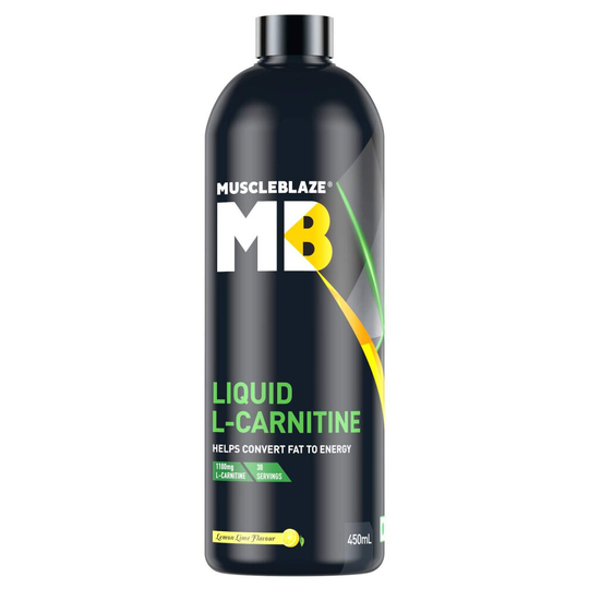MuscleBlaze Liquid L-Carnitine, Helps Convert Fat into Energy (Lemon Lime, 450 ml)