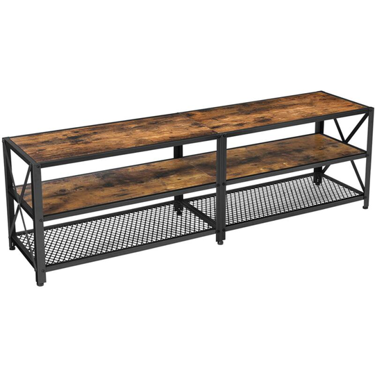 Large tv Stand Vintage Industrial Furniture Rustic Metal Unit Room Media Cabinet