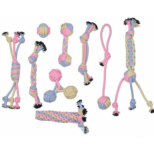 Pet Toy Molar Stick, Cotton Cotton Rope Cotton Ball Rope Toy Cat and Dog Cleaning Node Molar Teeth-