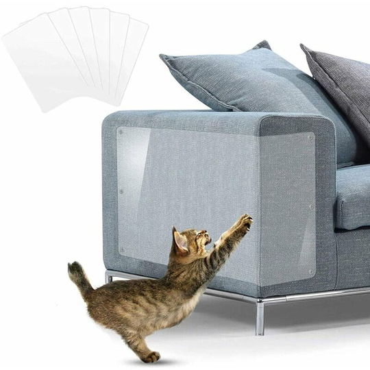 Set of 6 self-adhesive furniture protectors with pins against cat scratching 40 x 30 cm