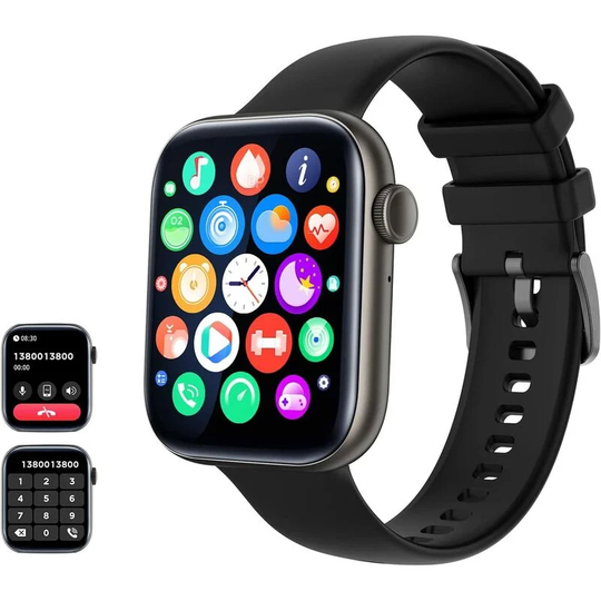 Perle Rare - Sport Smart Watch Men Women Receiving Calls Waterproof Smart Watch for Women with Answering Calls Heart Rate Sleep, Black