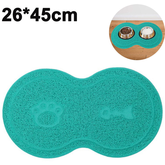 Silicone Waterproof Placemat ,Shaped Pet Feeding Mat, Silicone Raised Lip Non Spill Dog Cat Bowl Mat, blue