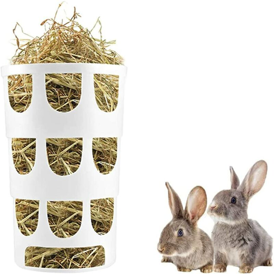 1 Piece Grass Feeder, Hay Feeder, Rabbit Hay Feeder, Food Dispensers Hangable Plastic Bowl Porous Eating, for Guinea Pig, Chinchilla, Hamster, Rabbits