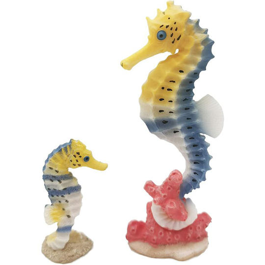 Benobby Kids - 2 Pieces Artificial Seahorses, Resin Bionic Seahorse Aquarium Landscape Decoration and Office Table Decoration