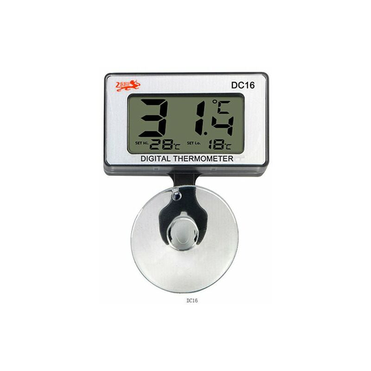 Monly - Digital Submersible Aquarium Thermometer with Suction Cup Battery Alarm, Water Temperature Gauge for Marine Aquarium Reptile Vivarium Fridge