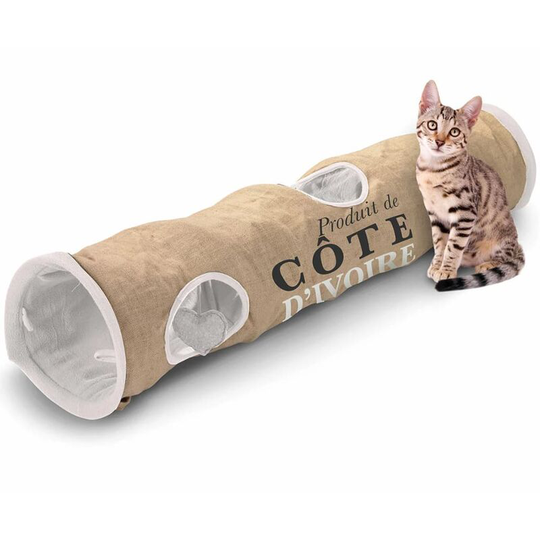 D&d - Cat Tunnel Cote d'Ivoire 25x120 cm Brown and White 434/436448 Multicolour