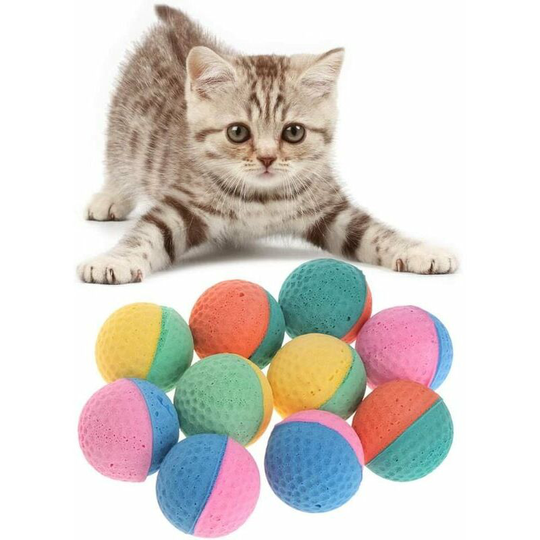 10pcs pet toys colorful latex chew balls for dogs cats puppy kittens soft elastic