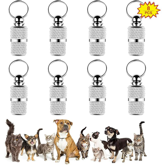 Pcs Dog id Tag Brass Address Holder Cat Collar Pendant Anti-lost Identification Pet Tag (Sliver)