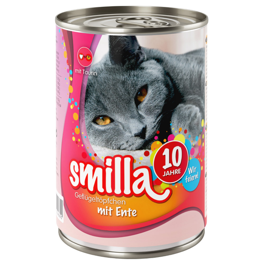 6 x 400g Smilla Wet Cat Food - 10% Off!* - Tender Poultry with Duck