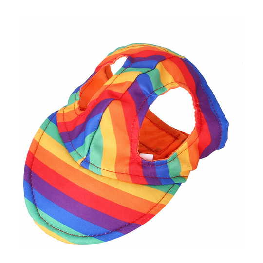 Pet baseball cap dog accessories pet accessories rainbow beret cap teddy duck tongue hat 18 * 16 * 2cm