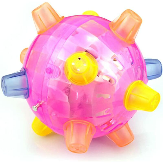 Aougo - led Jump Ball for Dogs, Jump Activation, Rubber Light Up Ball, Non-Toxic Flashing Jump Balls, Non-Toxic Pet Flash Dancing Ball with Colorful