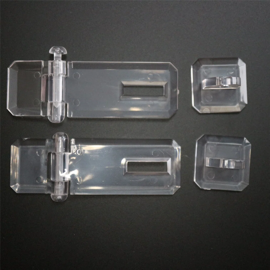 Clear Acrylic Hinged Hasp and Staple Hasps, Plastic 60x27x18mm Tanks, Displays