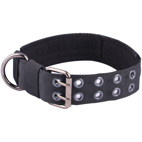 Dog Collar for Large Dogs Wide Tactical Collars with Handle for Extra Large Breed Dogs, Thick Puppy Collar Nylon Pet Collar - Black, l