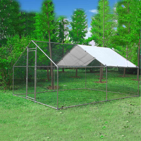 (3X4x2M) FoxHunter Chicken Run Cage Walk In Coop Poultry Hen Rabbit Kennel Hutch Metal