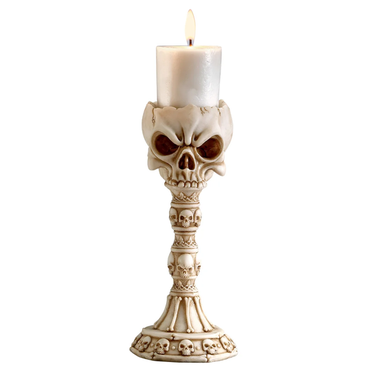 Skullduggery Skull and Sculptural Candlestick