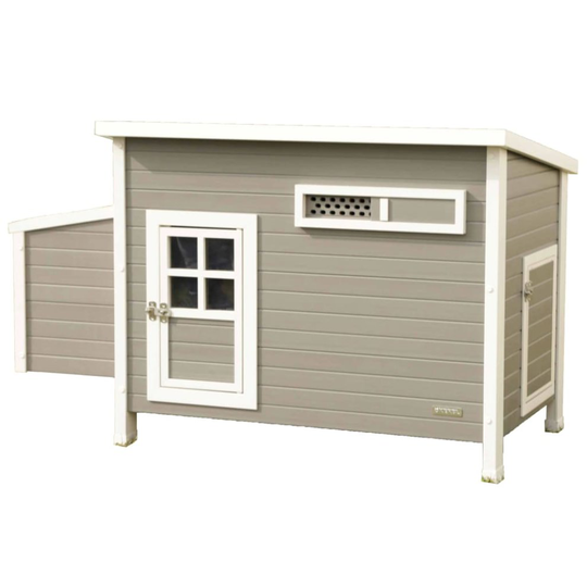Kerbl ECO Chicken Pen Plastic Grey and White Cage Habitat Aviary House Coop