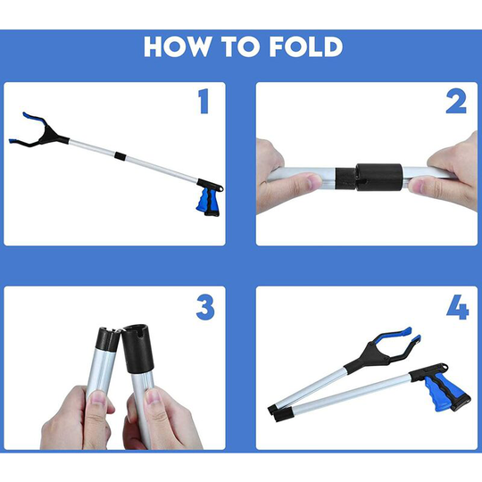 Litzee - Sweeping Tools 82cm Grasping Tools Foldable Extension Pliers with Magnetic Tips for Trash Pickup, Rubbish Pickup, Yard Waste