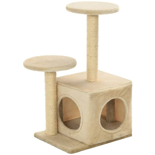 Cat Tree with Sisal Scratching Posts 60 cm Beige vidaXL - Beige