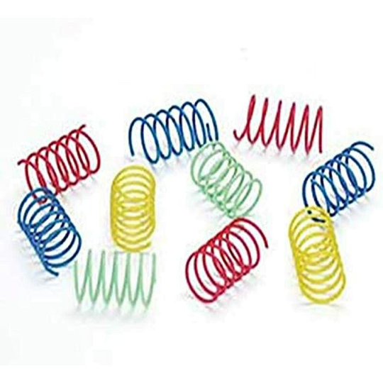Large and colorful spring cat toy $ Cat toy Cat color Spring plastic cat jumping toy $ Elastic toy Color Spring plastic cat toy