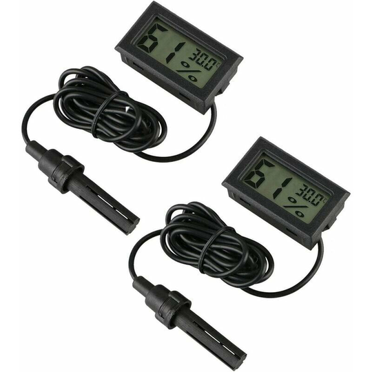 Briday - Digital Hygrometer Thermometer, Hygrometer Thermometer Mini Probe Thermometer Temperature Humidity Meter for Reptiles Incubator Aquarium
