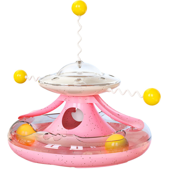 Cat Tumbler Track Toy Slow Food Toy Food Dispensing Toy Cat Turntable Leaking Food Toy Cat Interactive Toy Exercise Training IQ Toy for Cat Kitty