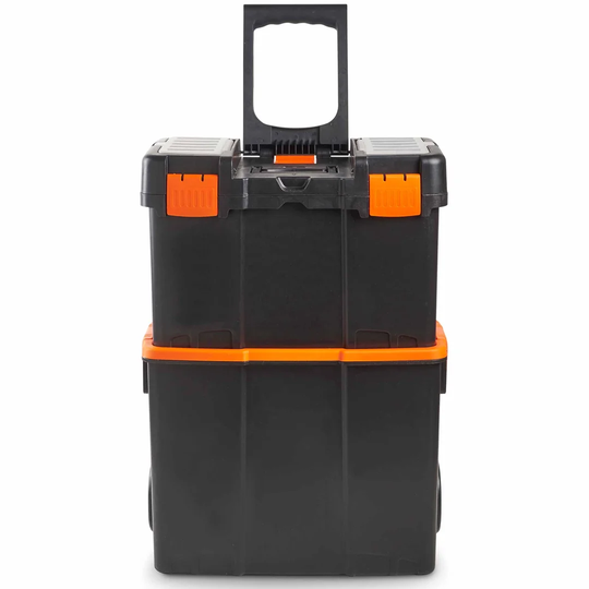 Akamu Roller Tool Box with Stackable Boxes ? Secure Mobile Work Centre / Storage Unit / Organiser / Chest / Trolley / Cart for Tools with Lockable Cov
