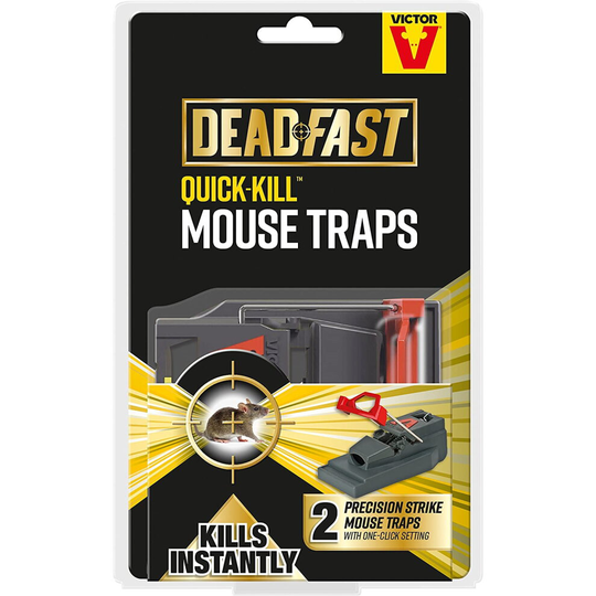 Deadfast Quick Kill Mouse Trap Twin Pack Easy Home Rodent Pest Control