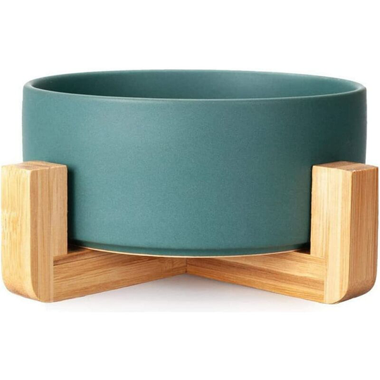 Bearsu - Ceramic Bowl for Cat and Dog, Non-Slip Ceramic Pet Bowl 28,Green