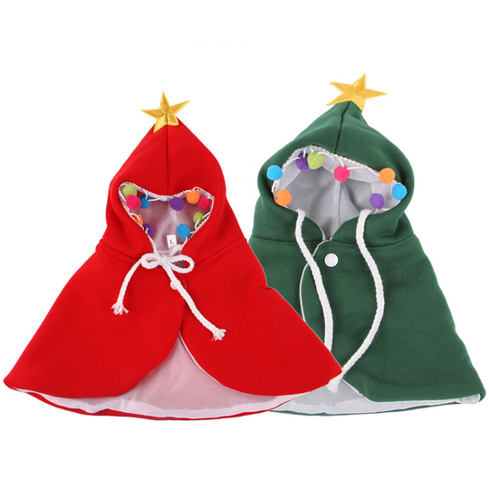 2 pet clothes, Christmas drag cat clothes cape, pet clothes