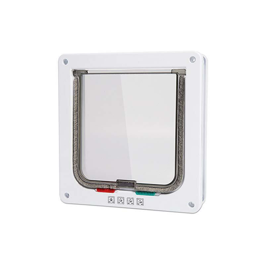 Cat flap, 4-way manual lock, energy saving, weatherstripping, practical, small cat and dog, easy to install and use, upgraded version m